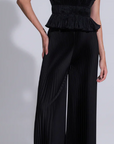 L'IDÉE Bisous pleated satin trousers